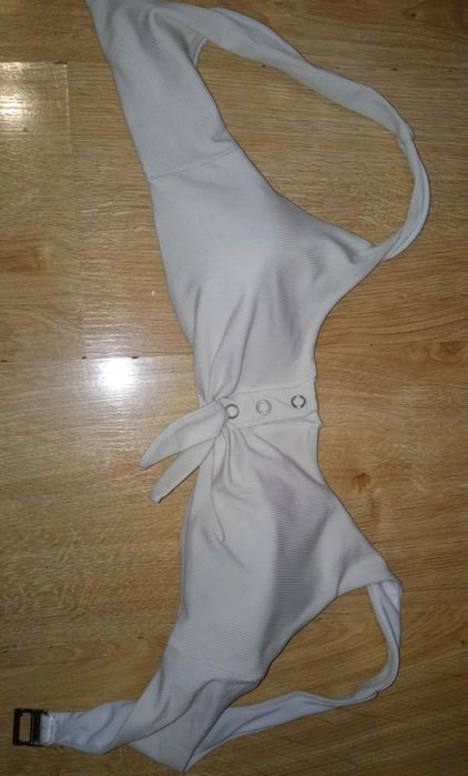 Купальник білий в рубчик