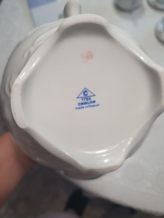 Zestaw kawowy porcelana Ćmielów 12+1+1