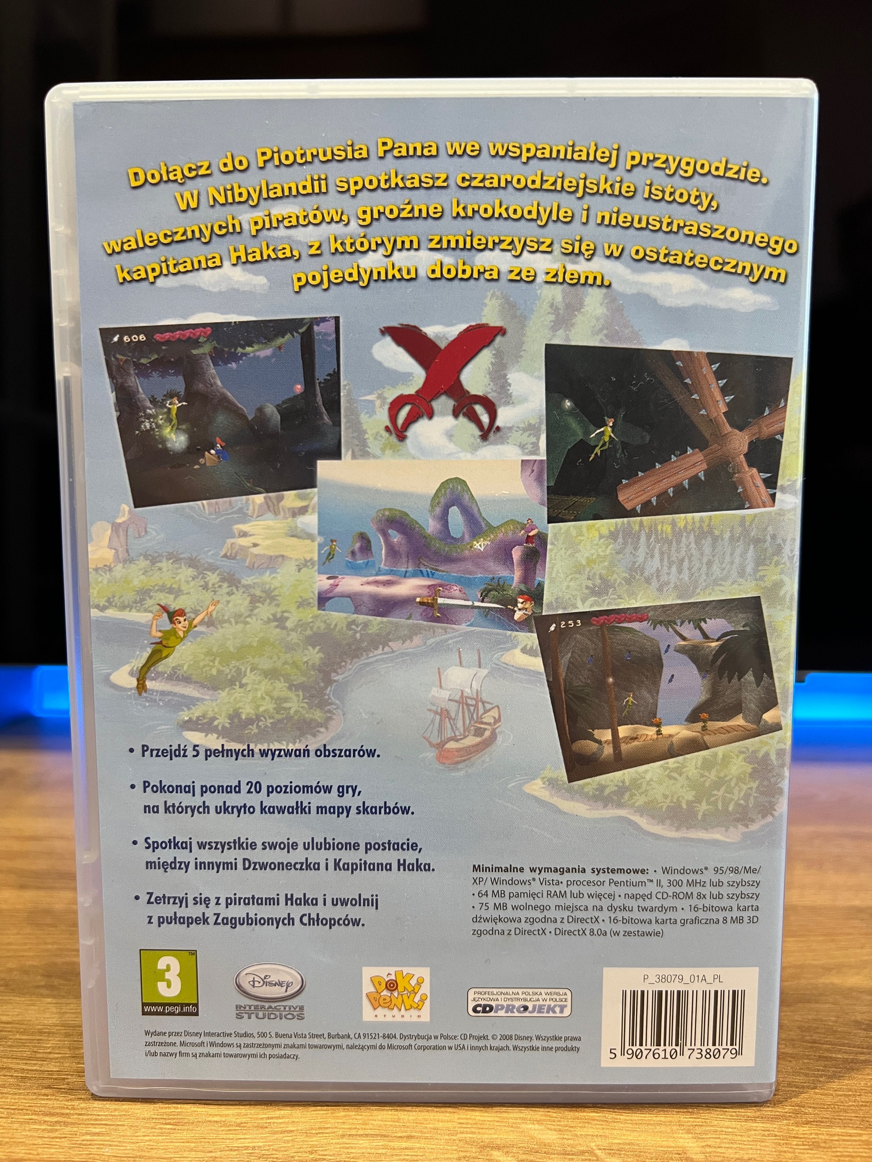 Piotruś Pan Wielki Powrót gra (PC PL 2008) CD BOX kompletne wydanie