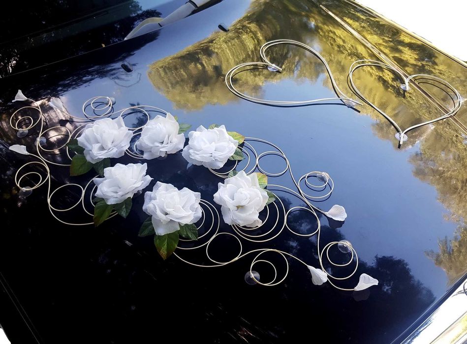 Dekoracja samochodu ozdoby na auto do ślubu SERCA
