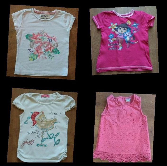 Paka bluzki letnie dziewczęce 98/104