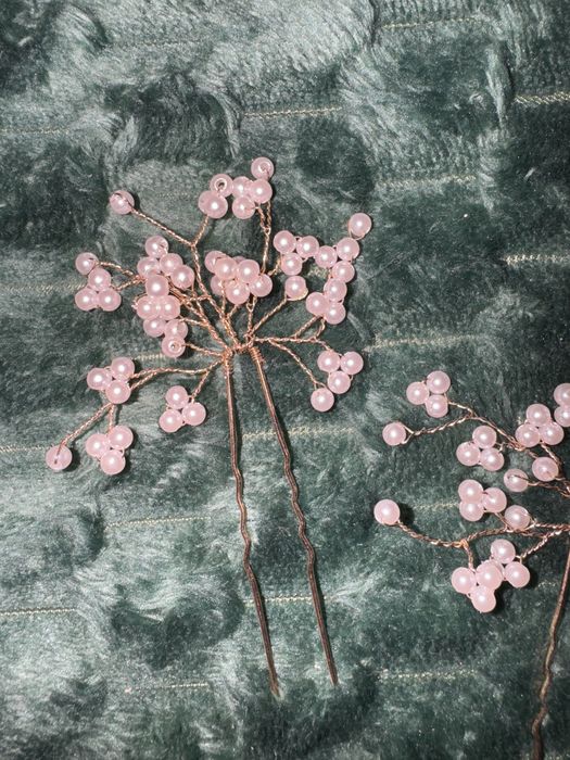 Perełki ozdoba do włosów ślub wesele złota