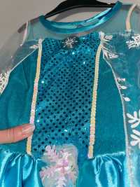 Kostium strój karnawałowy Elza Kraina Lodu z dodatkami Disney gratis