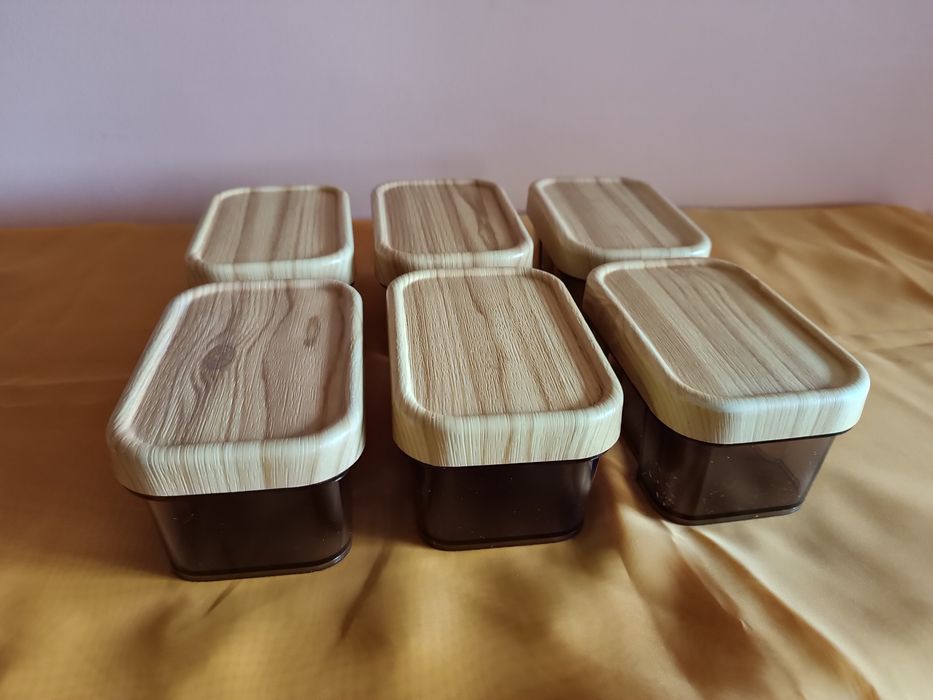 Caixas de arrumação em cristal brinde com tampa de bambu