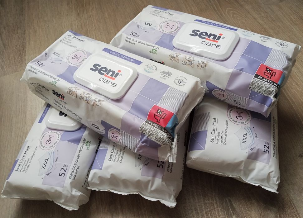 6 Opakowań chusteczek Seni xxxl