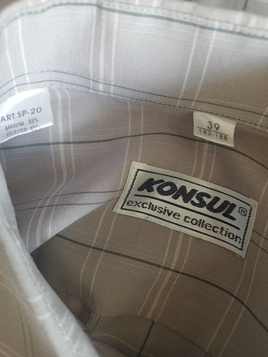 Szaro beżowa koszula męska Konsul