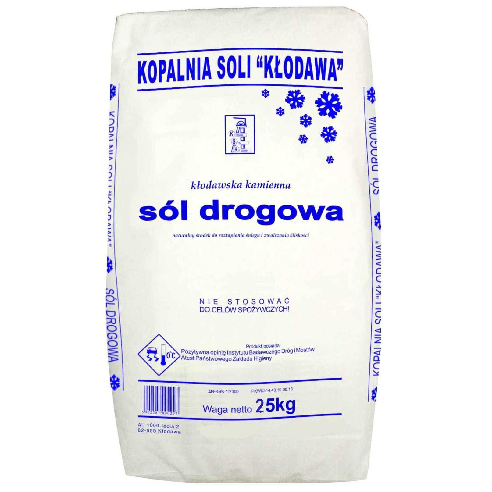 Sól Drogowa worek 25kg bez piasku  w2w2