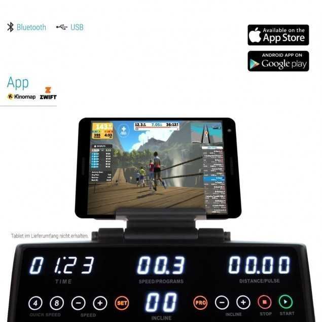 Bieżnia elektryczna HAMMER Q Vadis 7.0 aplikacje Kinomap, Zwift