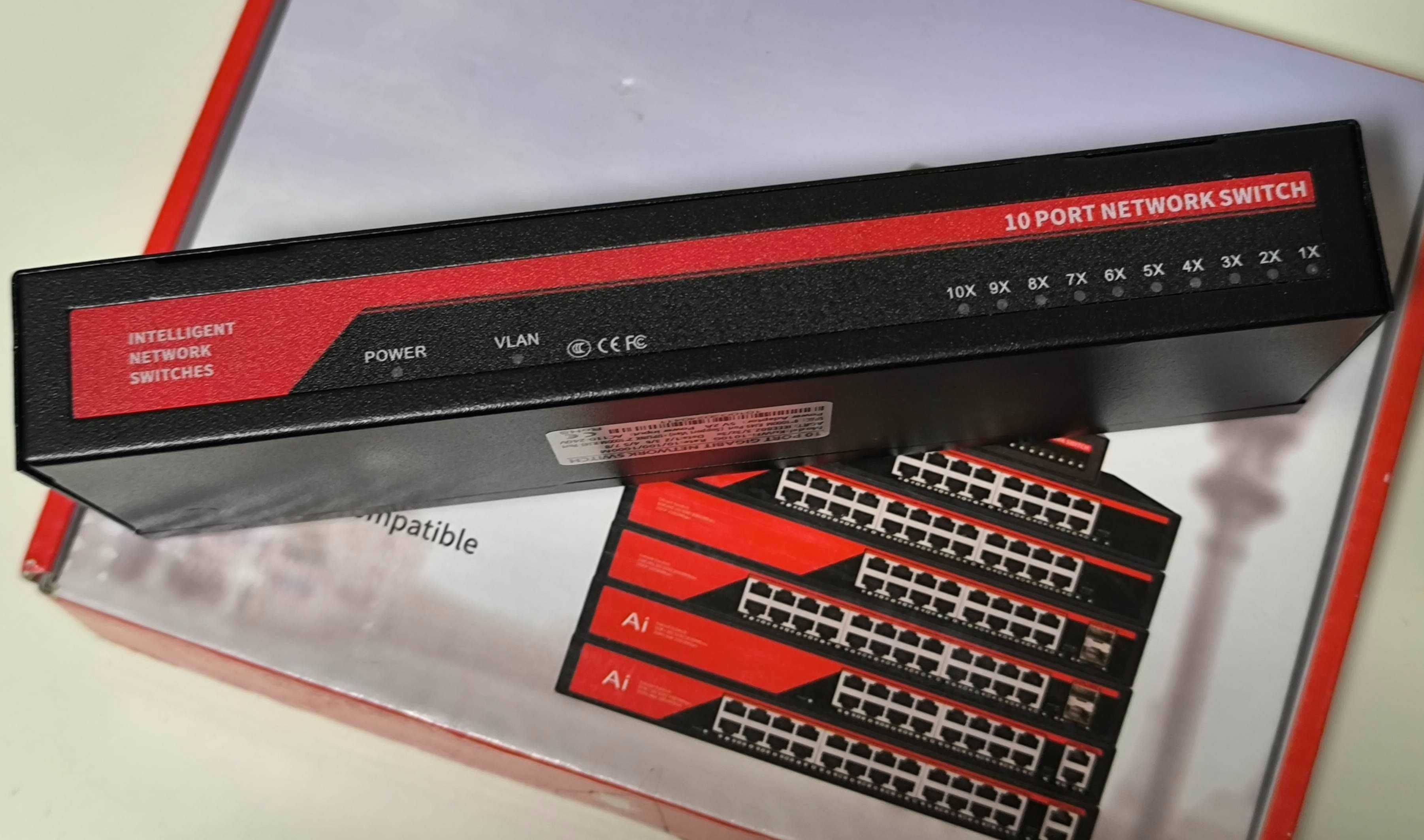 10-ти портовий Smart Gigabit Ethernet Network Switch  KF-1010G