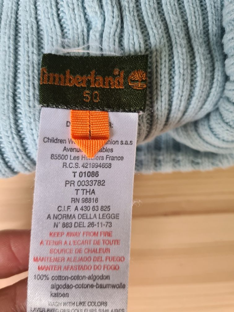 Czapka dziecięca Timberland beanie błękit 50