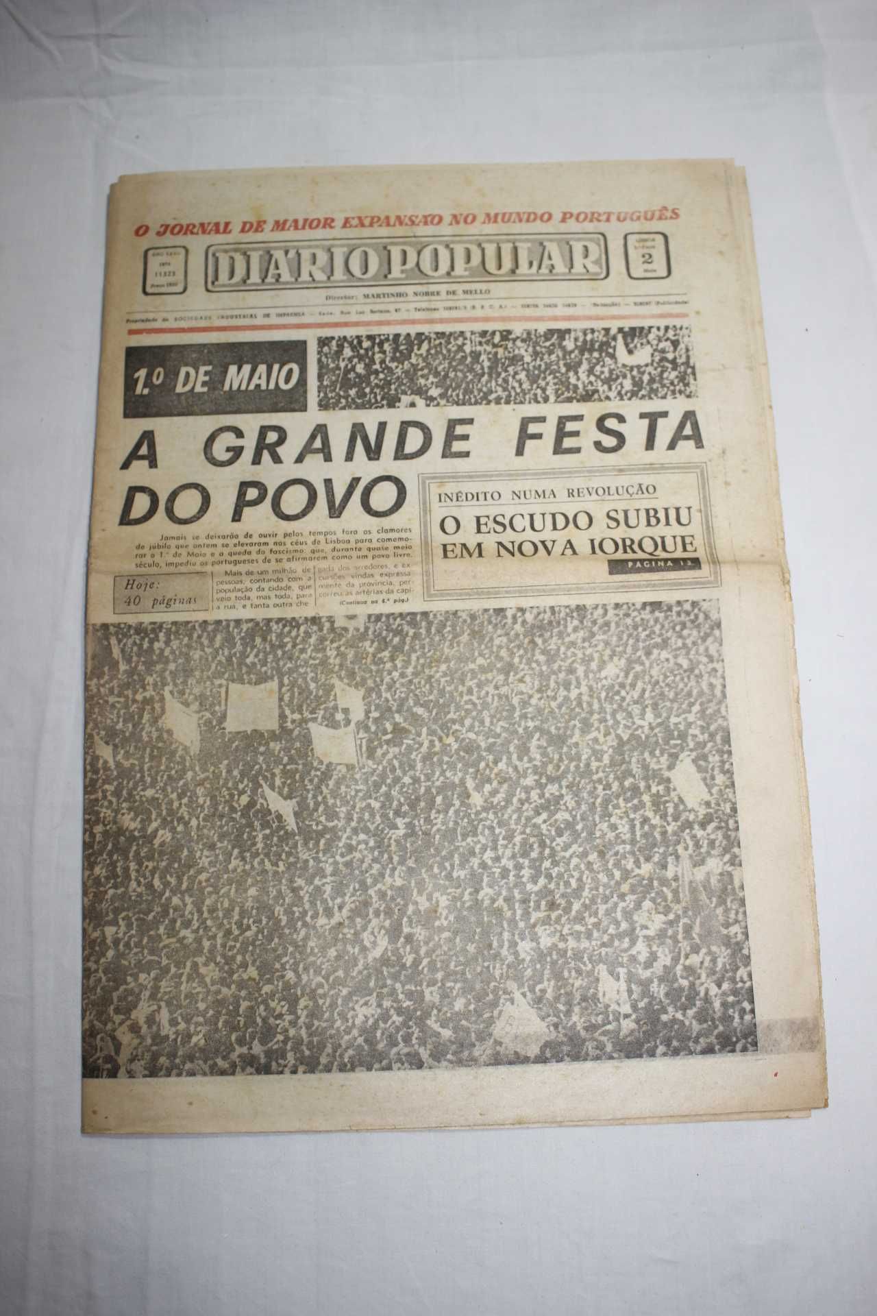 Jornal - Diário Popular - Lisboa - Relativo ao 1º de Maio 1974