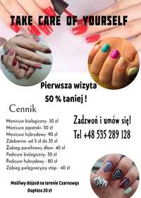 Manicure, pedicure hybrydowy, manicure klasyczny, biologiczny