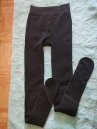 Nowe legginsy ocieplane spodnie czarne damskie dziewczęce ubrania