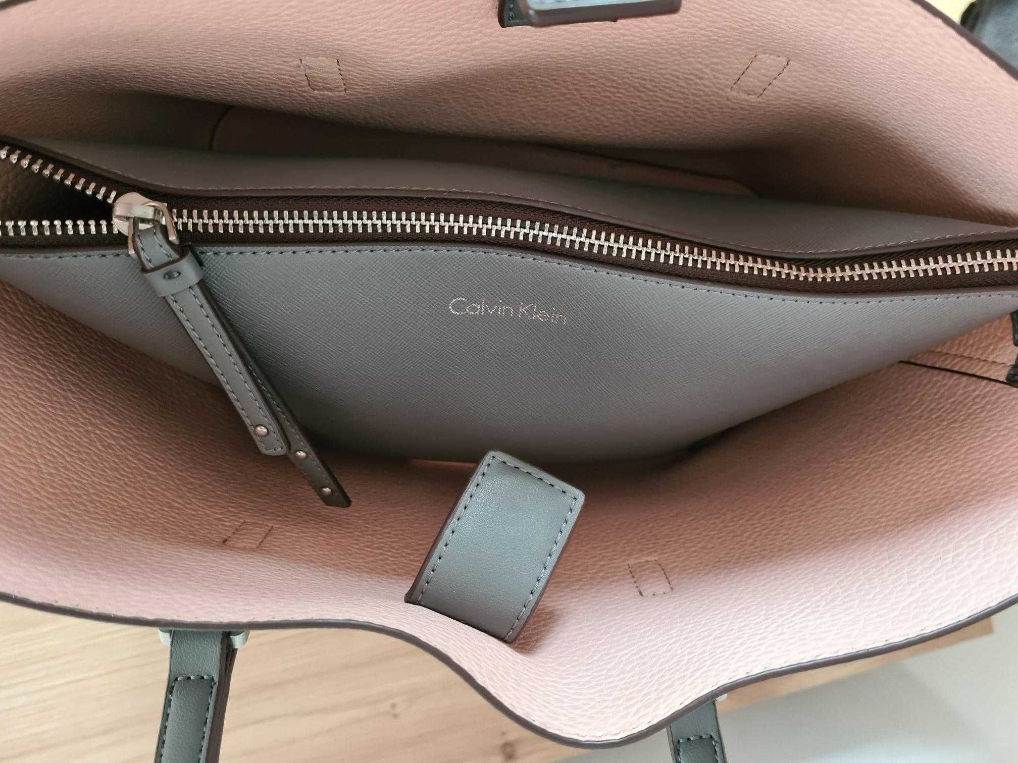Torebka CALVIN KLEIN Ck Medium Tote Solid Szara