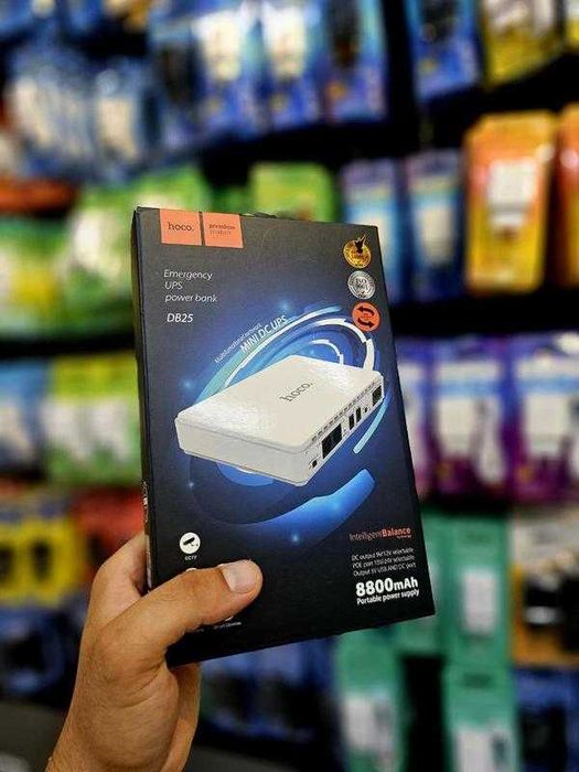 ДБЖ HOCO DB25 MINI UPS + POWERBANK для роутера 5V/9V/12V 8800mah