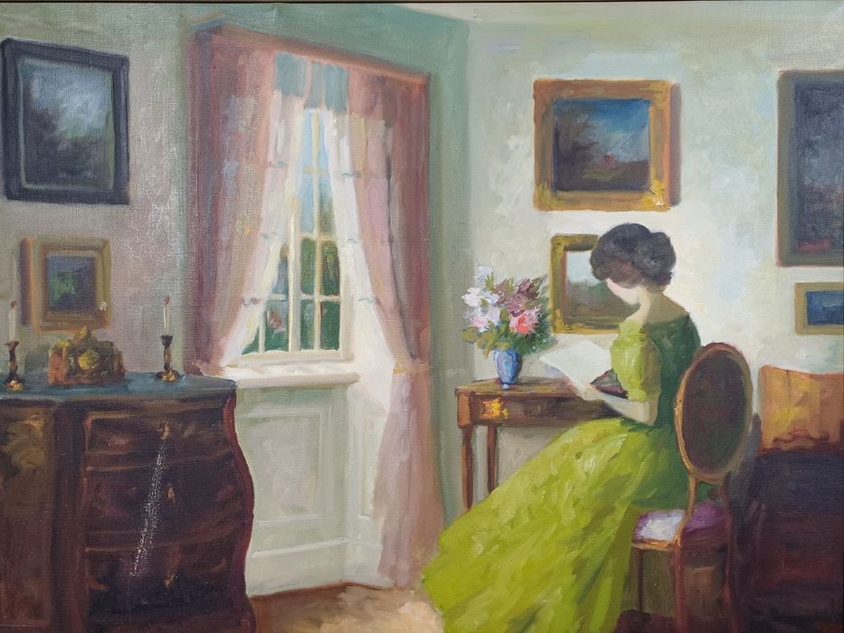 Stary obraz na płótnie Edith Gert .