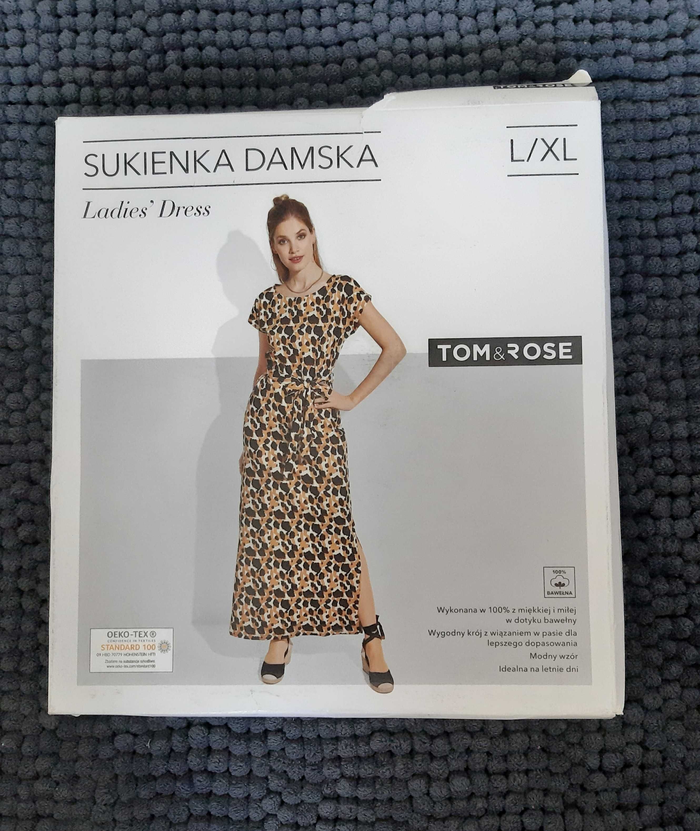 Sukienka damska Tom&Rose L/XL nowa centkowana bawełniana