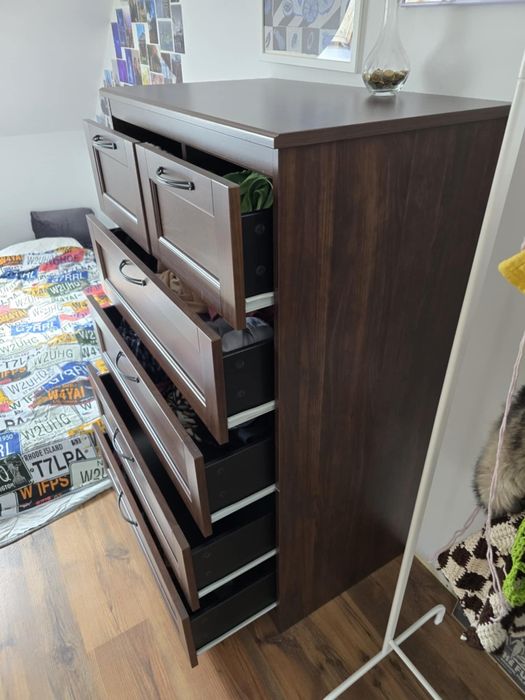 komoda  SONGESAND brązowa ikea 6 szuflad