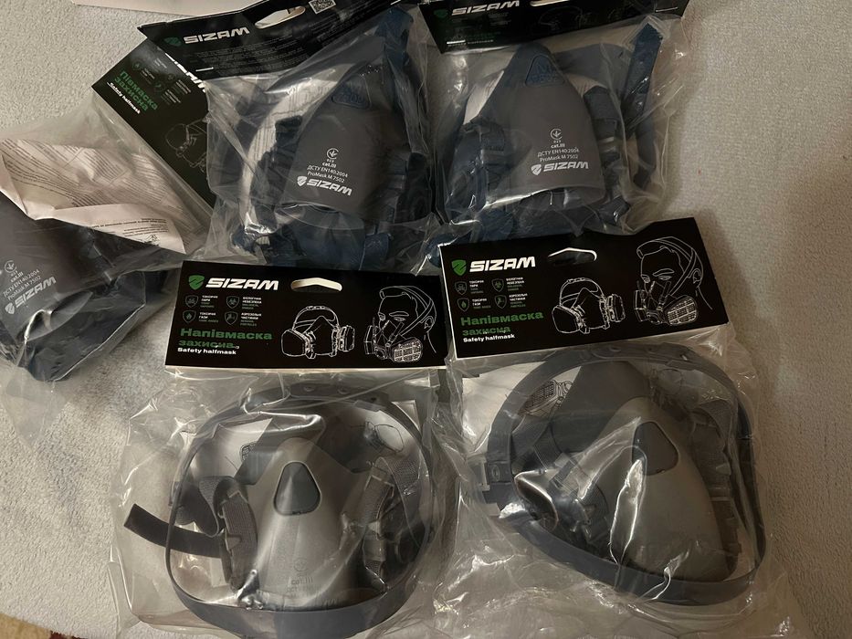 Полумаски SIZAM.5шт.+7шт.комплектов фильтров,новое