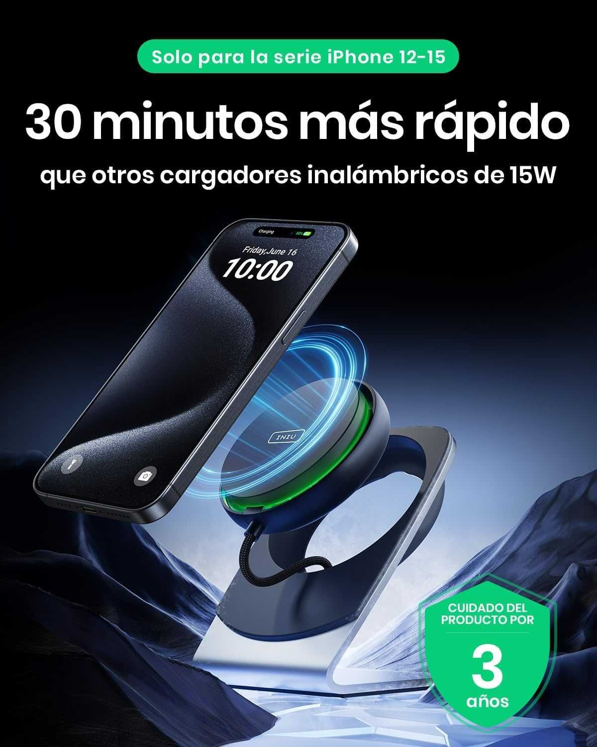 Carregador Wireless Magsafe INIU Basic 15W Ventilado