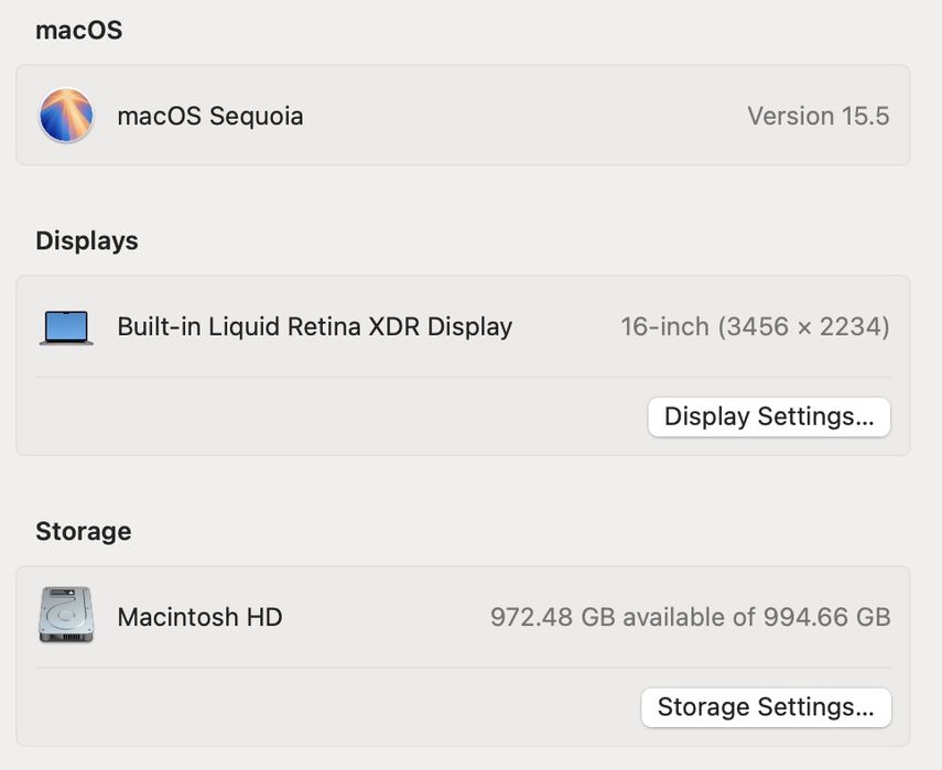 MacBook Pro 16 2021 32GB RAM 1TB SSD акумулятор 100%
