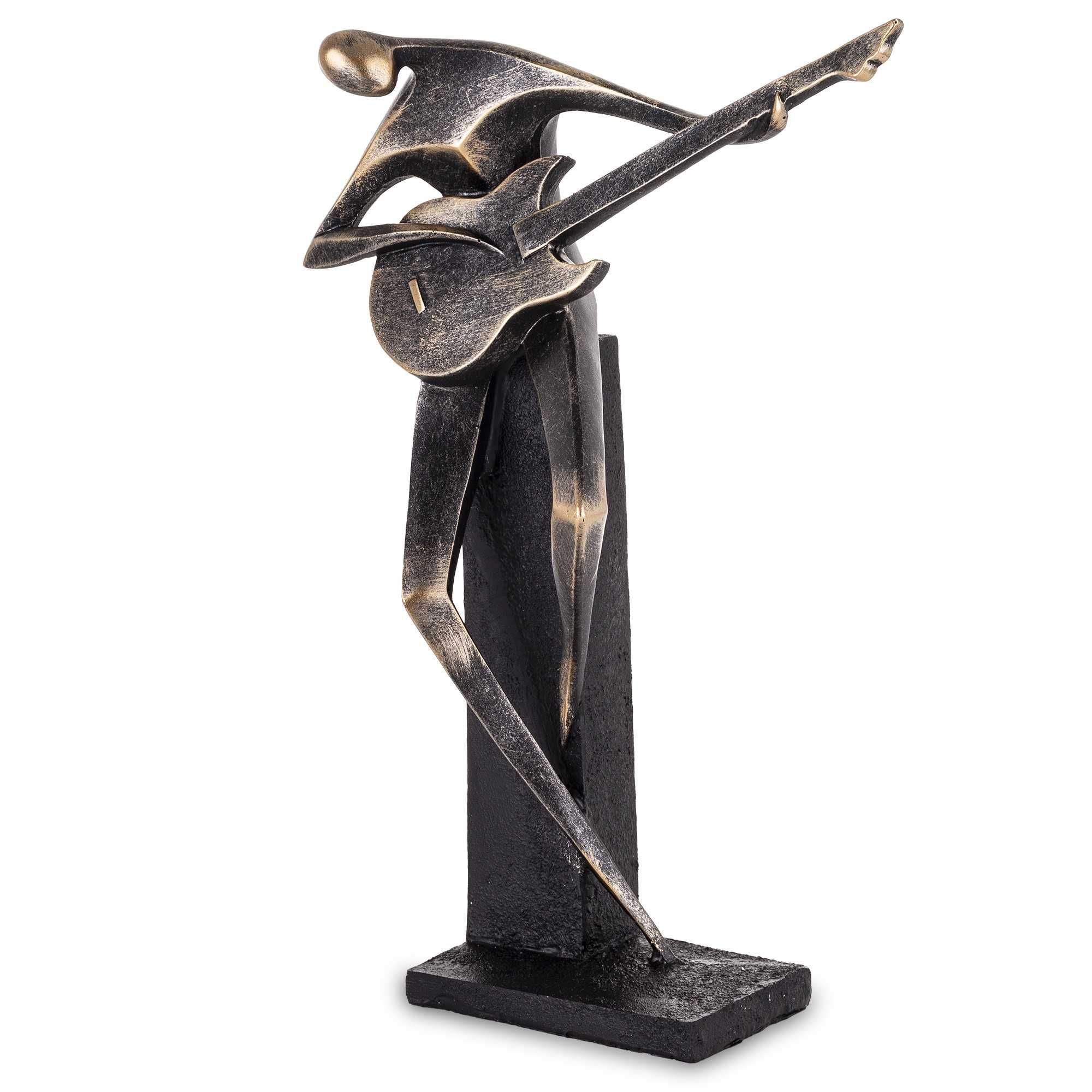 Czarna złota figurka muzyka grającego na gitarze dekoracja 175696