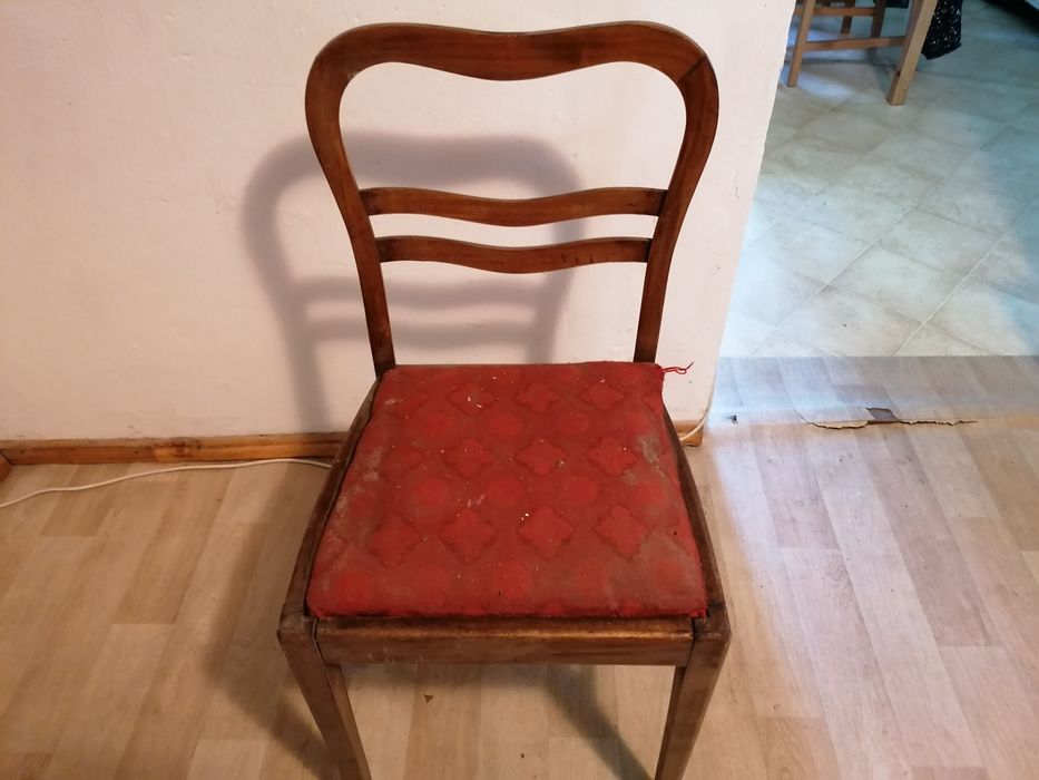 Krzesło Art DECO drewniane z tapicerką 2 sztuki cena do negocjacji