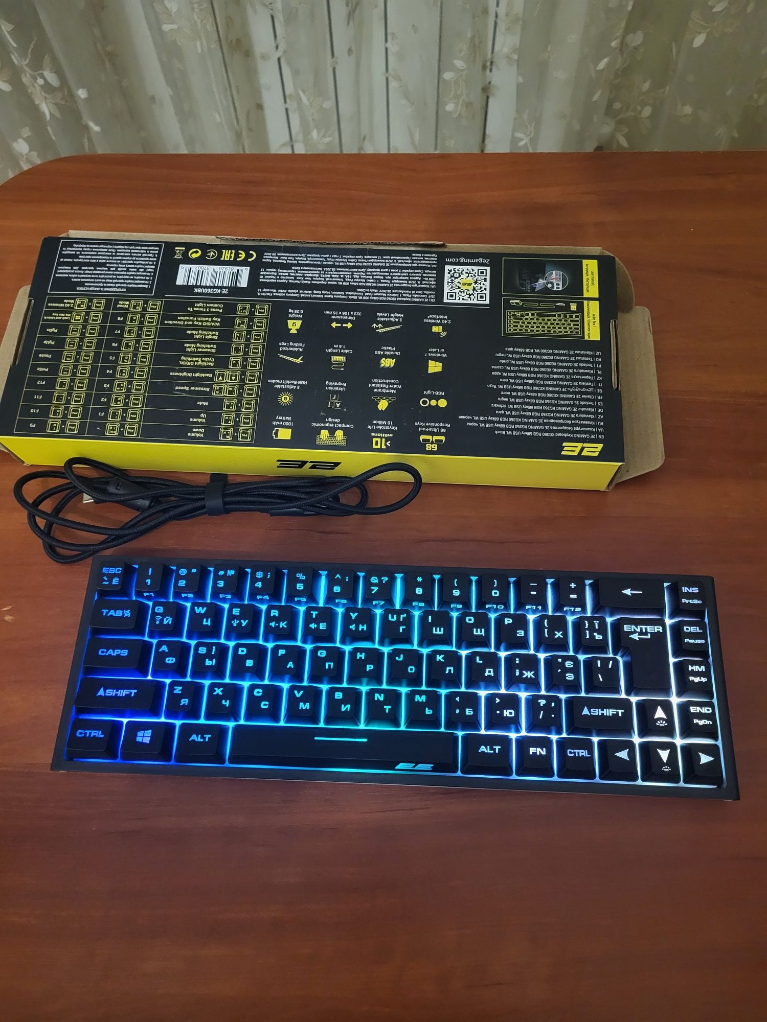 Клавиатура беспроводная 2E Gaming KG360 WL RGB 68key