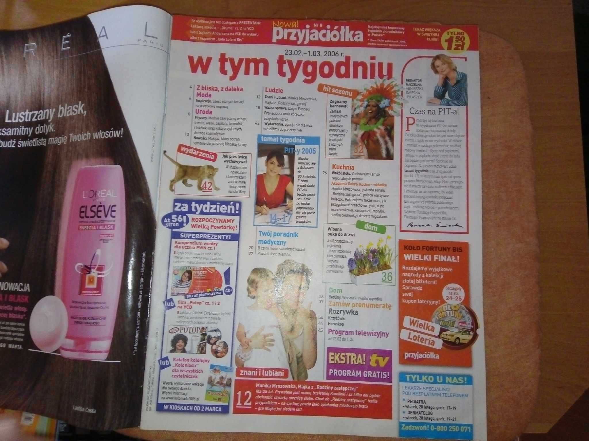 Tygodnik Gazeta Przyjaciółka nr 8 luty marzec 2006 dobry stan (3005)