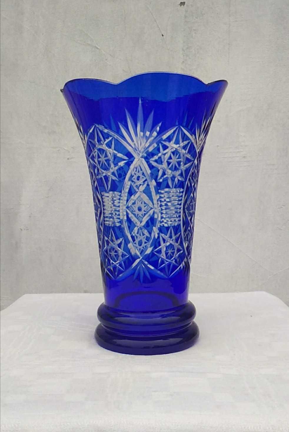 Винтажная ваза из кобальтового стекла, середина 20 века