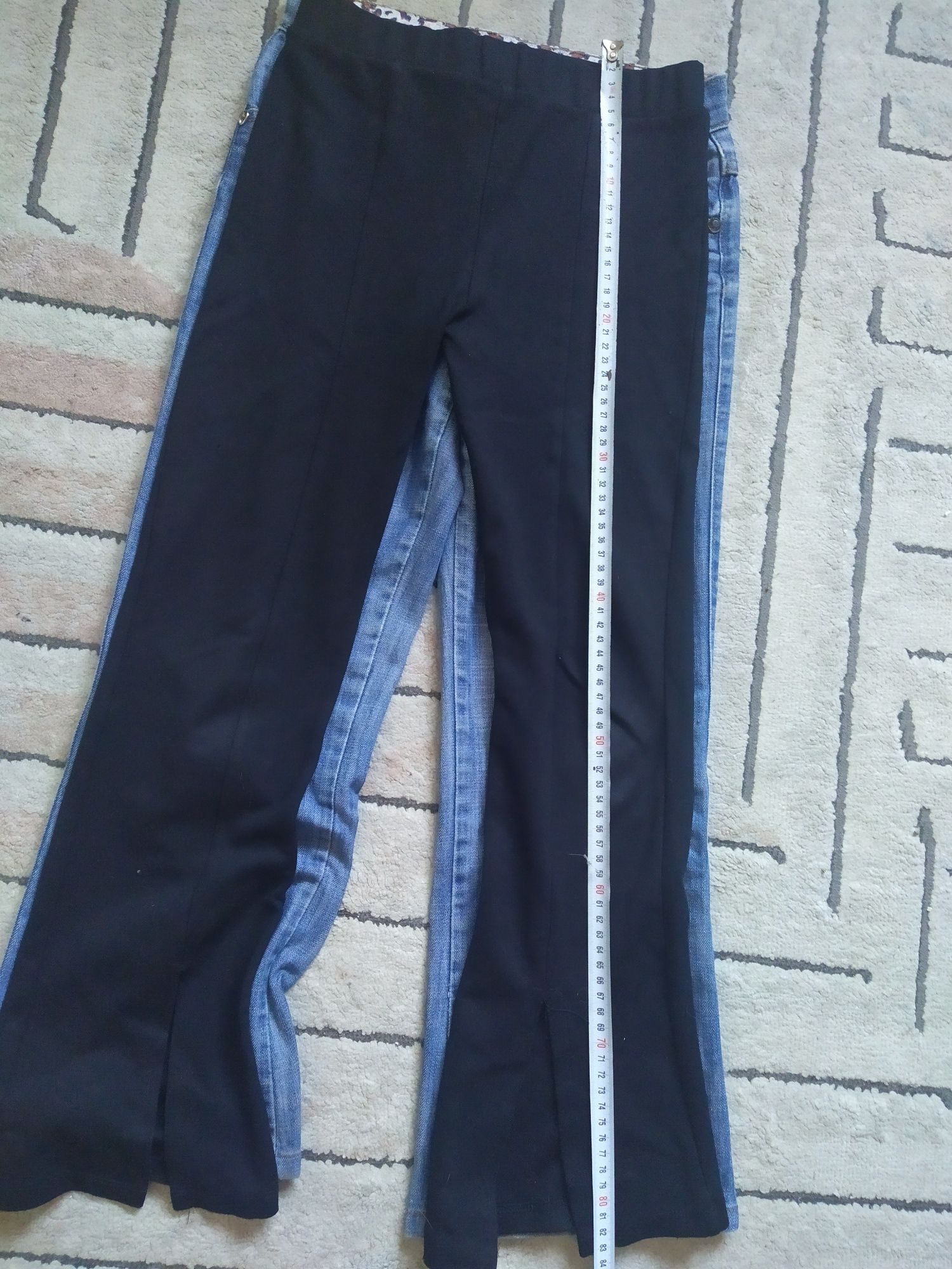 Spodnie jeansowe i czarne dzwony roz 146