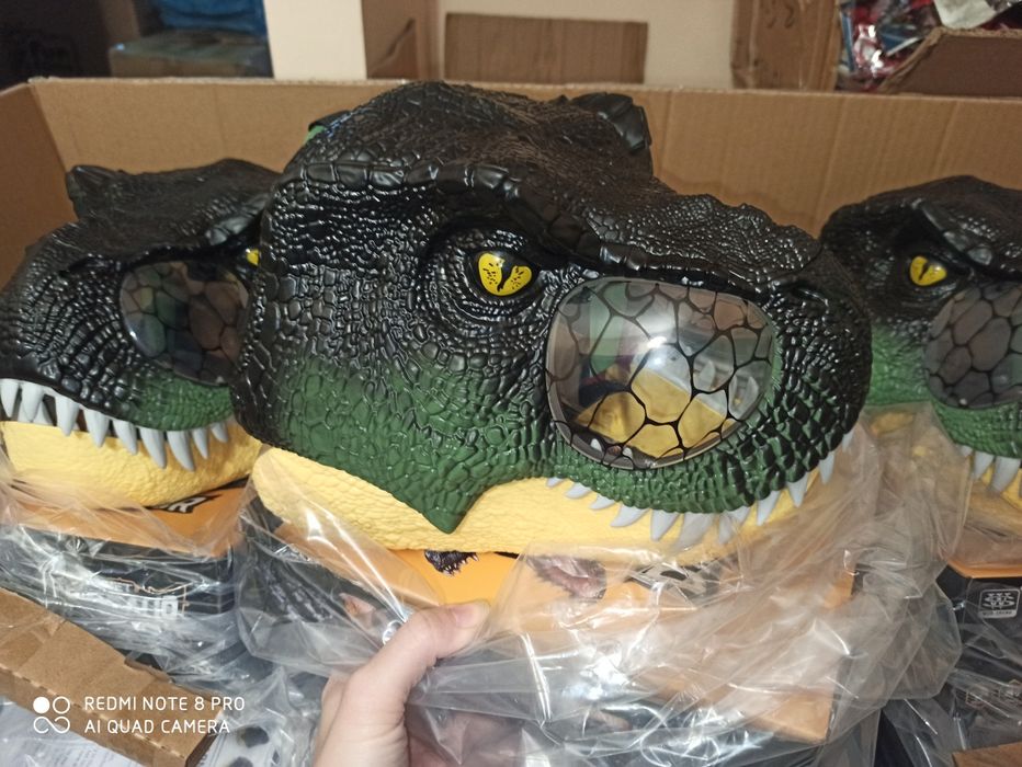 Маска голова динозавра раптора звук гарчання підсвічування динозавр