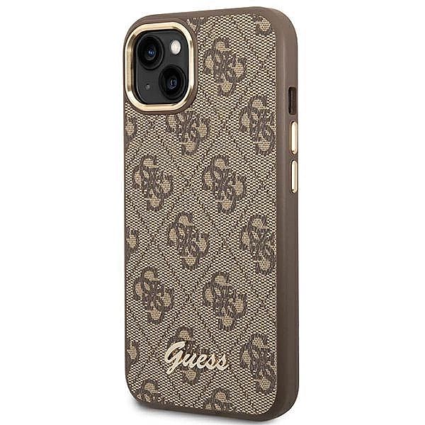 Etui Guess 4G Vintage Gold Logo na iPhone 14 Plus - brązowe