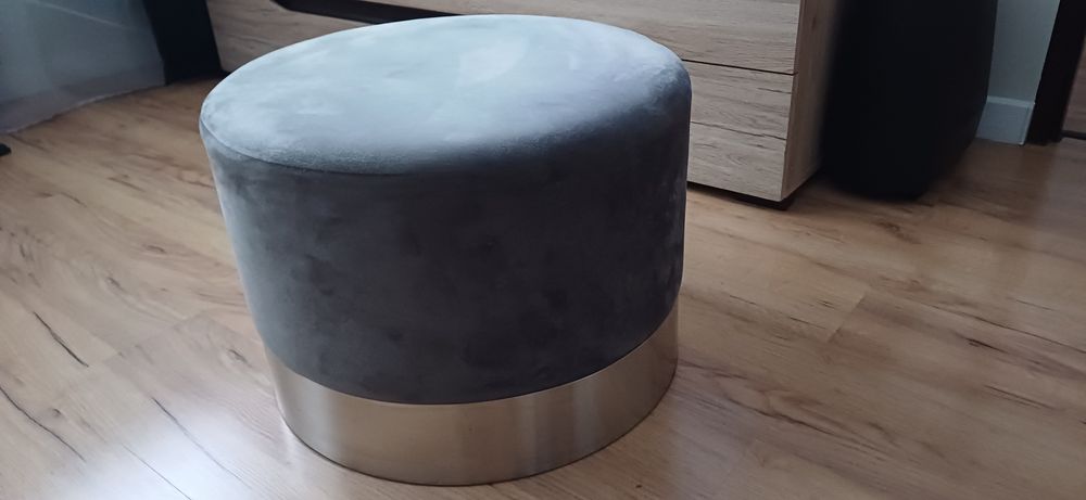 Okrągły puf szary Homla