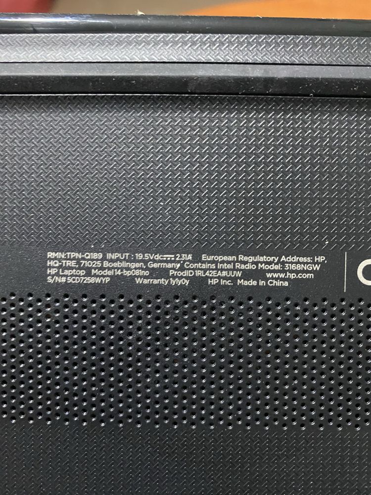 Ноутбук HP 14-bp081no 14"/ на запчастини! N2278