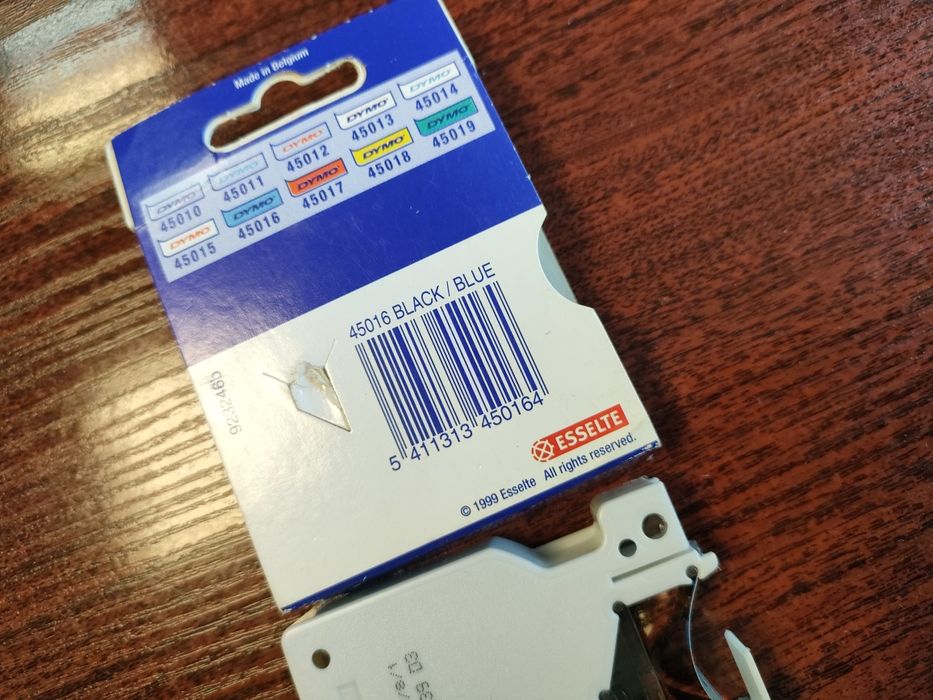 Taśma Dymo D1 12 mm czarny nadruk naklejki do drukowanie 45016 Black