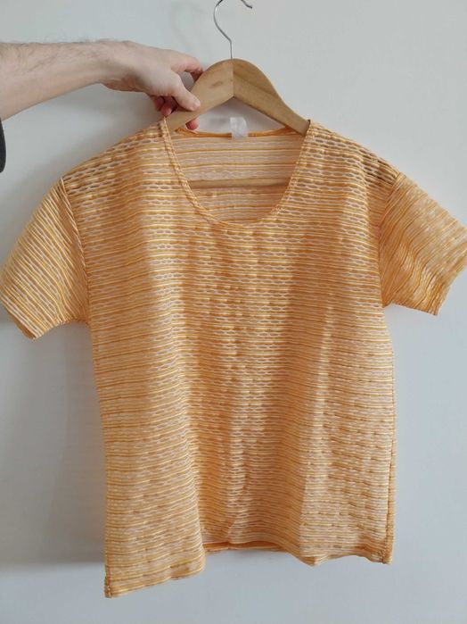 Blusa laranja arejada, tamanho XL/42