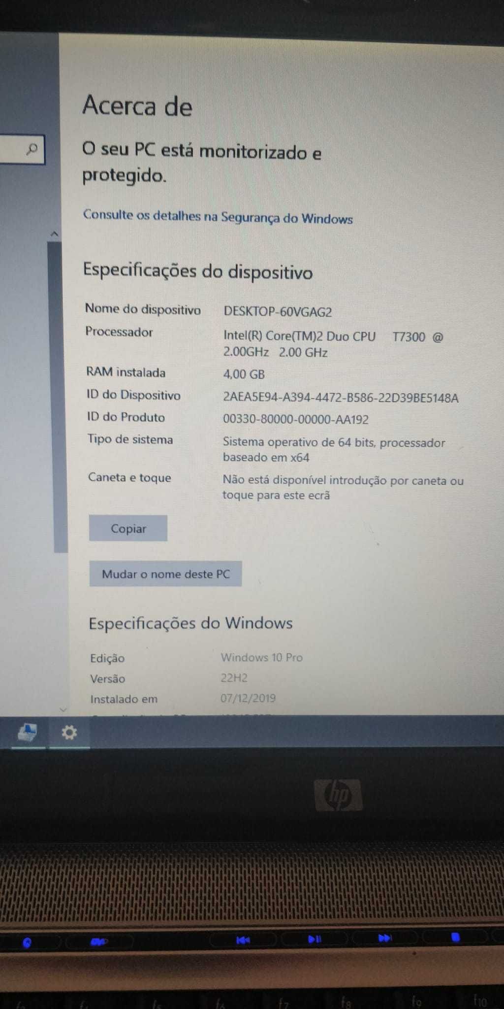 Portátil HP DV 6500 - Core 2 Duo T7300 2.00Ghz, 4Gb, SSD 128Gb