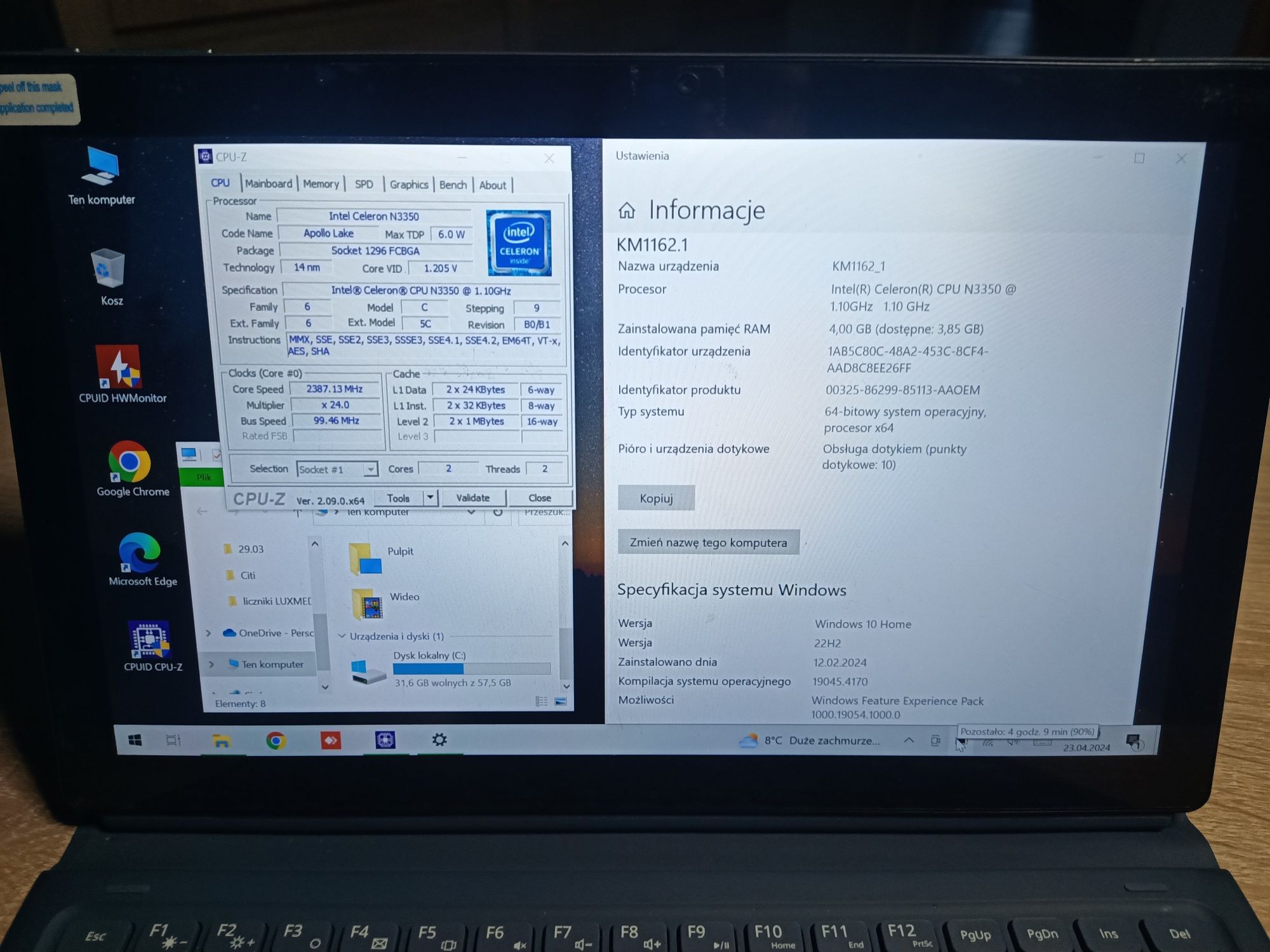 Dotykowy laptop tablet Kruger Matz EDGE 1162, Windows 10, + gratis
