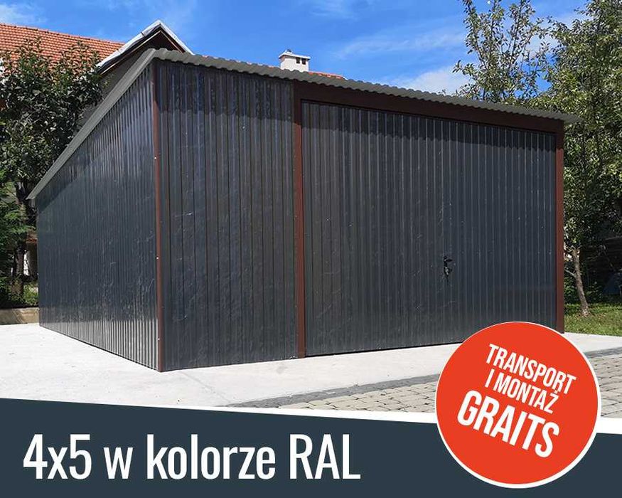 Garaż blaszany 4x5 w kolorze RAL do wyboru | Krótkie terminy
