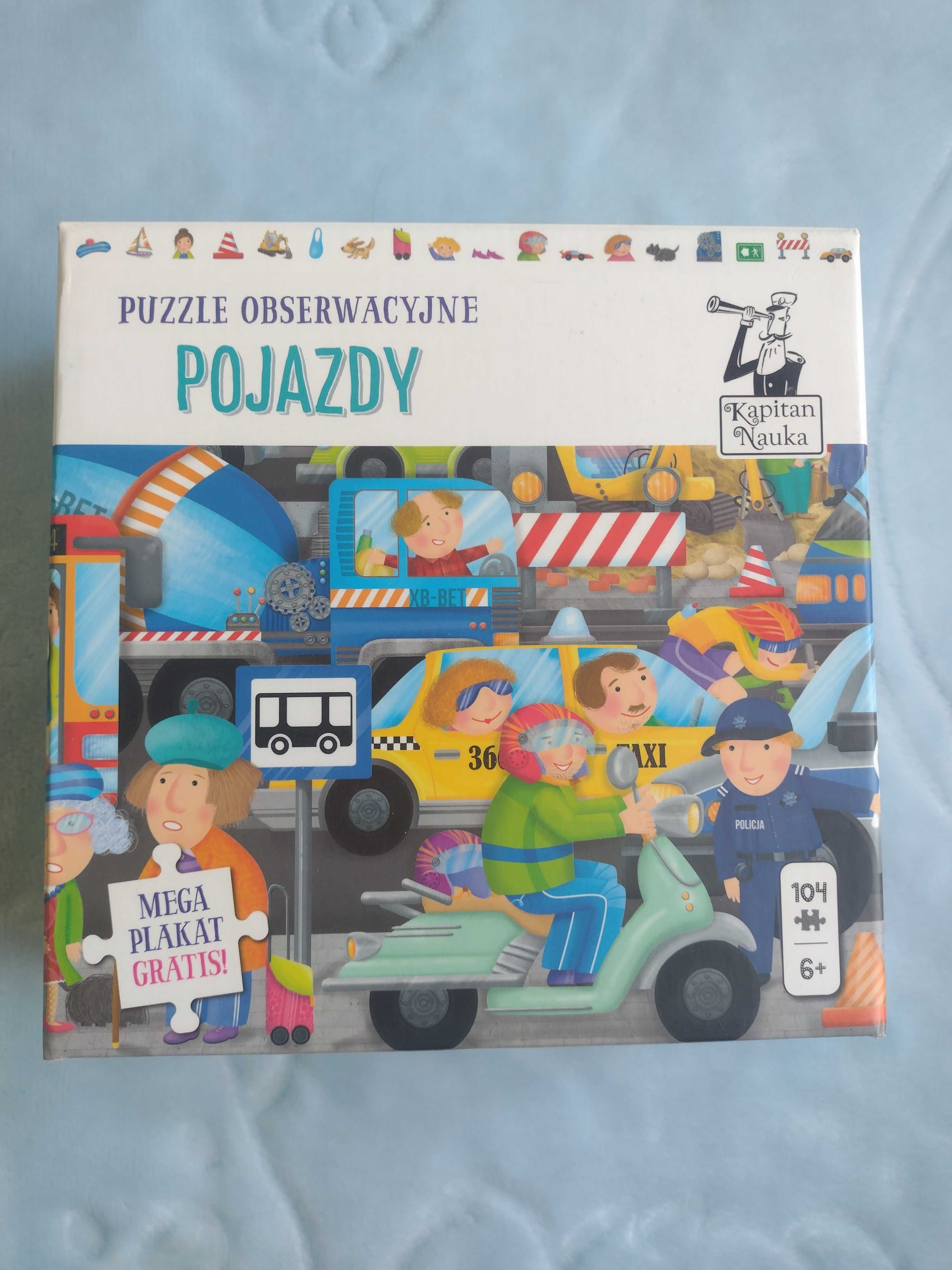 Puzzle obserwacyjne Pojazdy Kapitan Nauka, stan idealny!