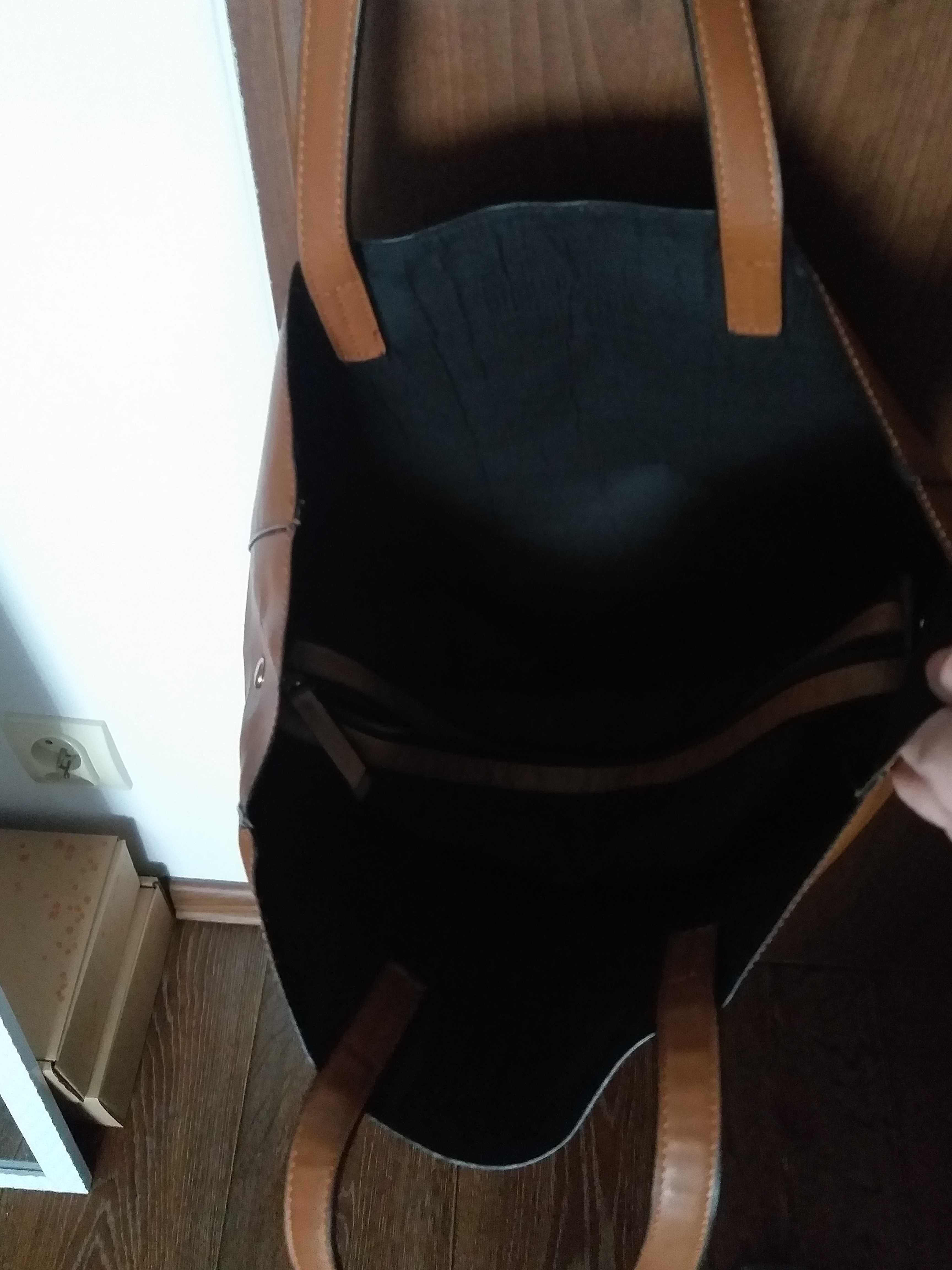 Brązowa torebka shopper