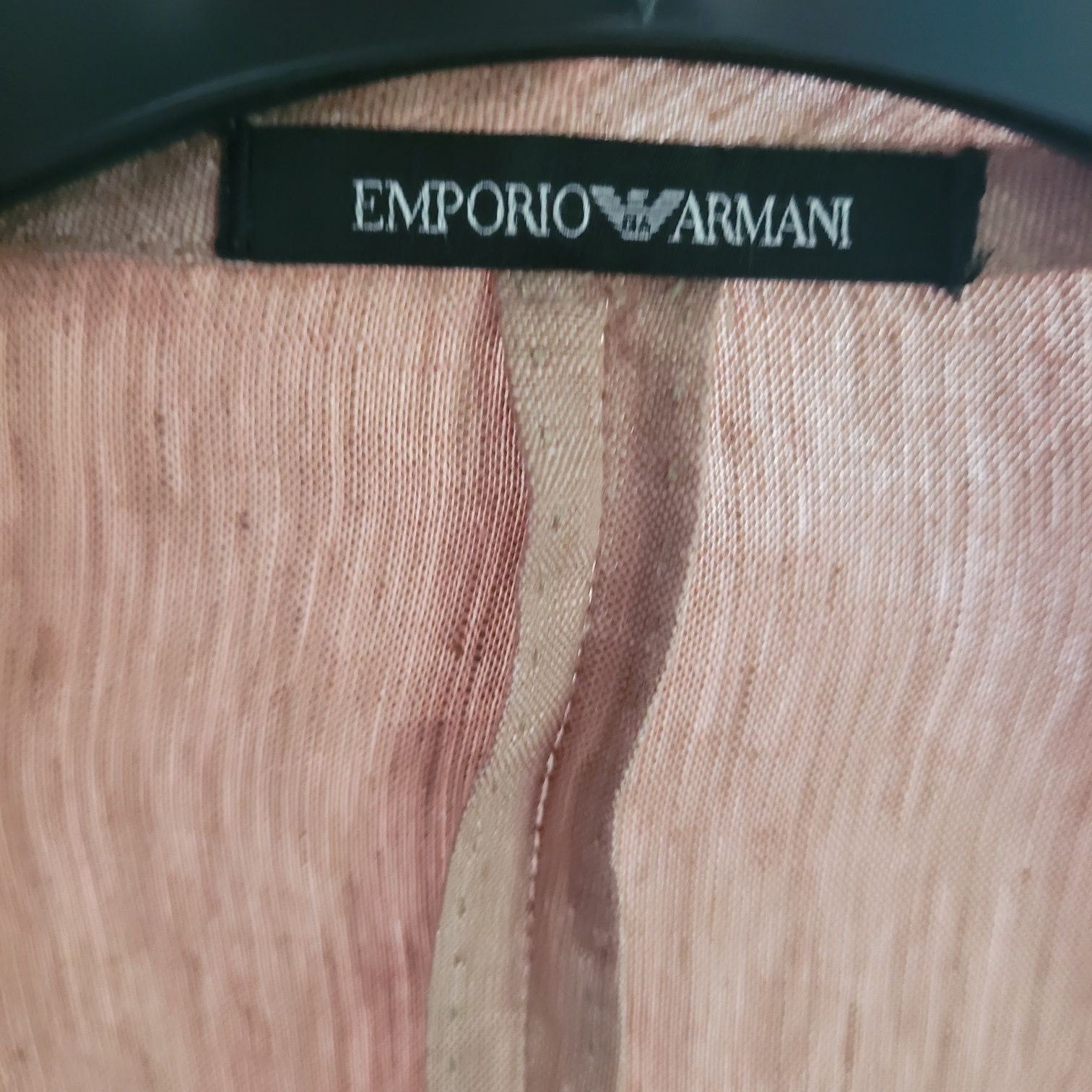 Marynarka męska lniana beż podszewki Armani