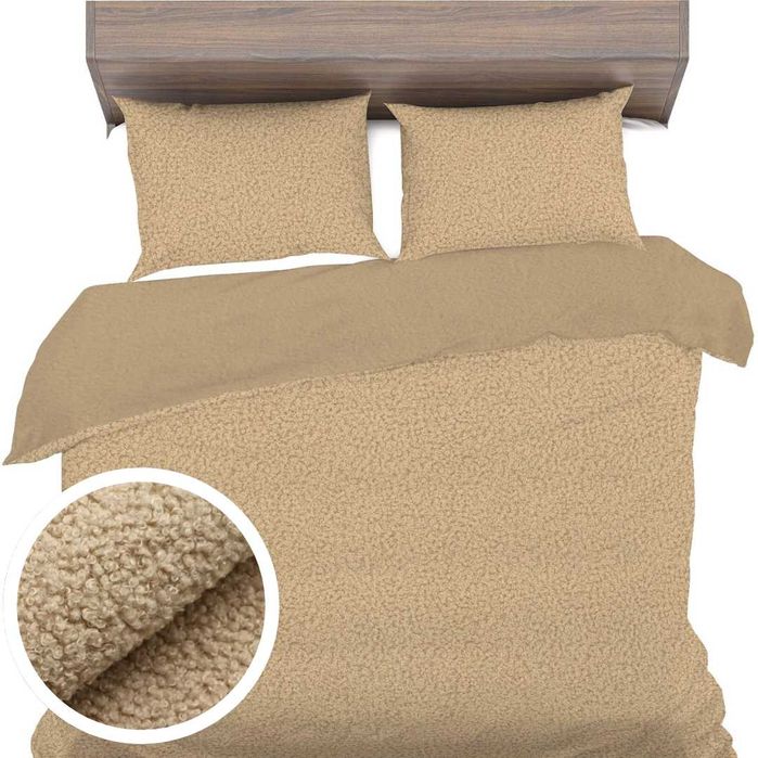 Ciepła Pościel 160x200 2x70x80 BOUCLE Bukli Baranek Polar Gruba Zima