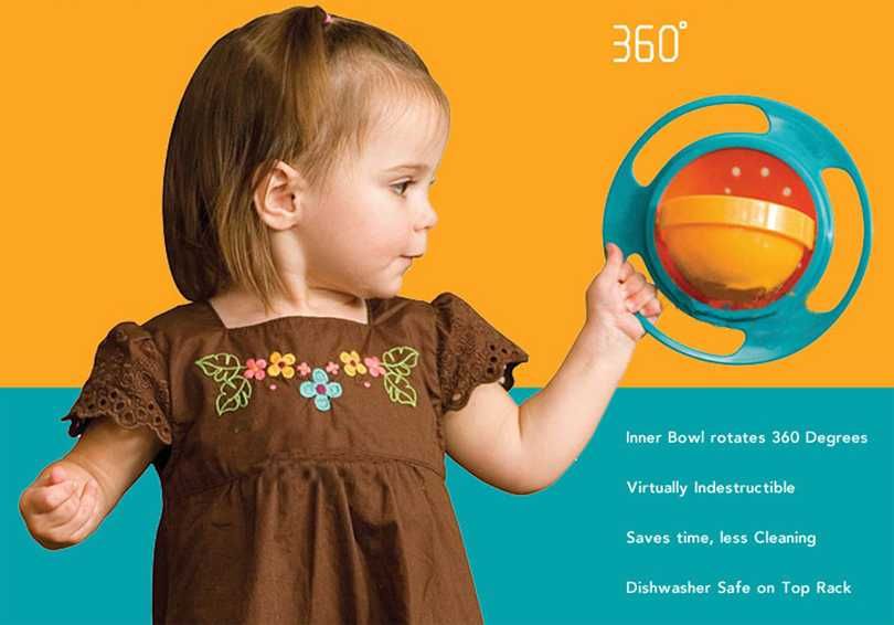 Tigela Giratória 360º para Crianças
