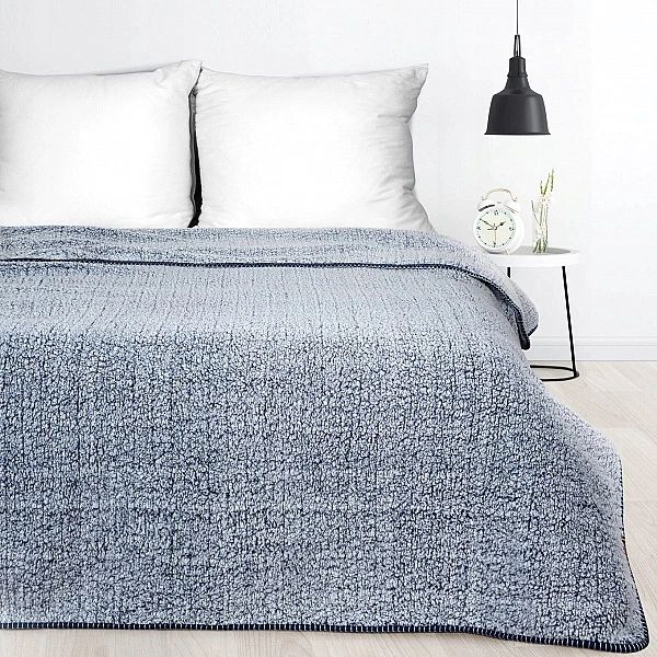 Koc 200x220 Narzuta na Łóżko Mikrofibra Baranek Koala Granat+Biały