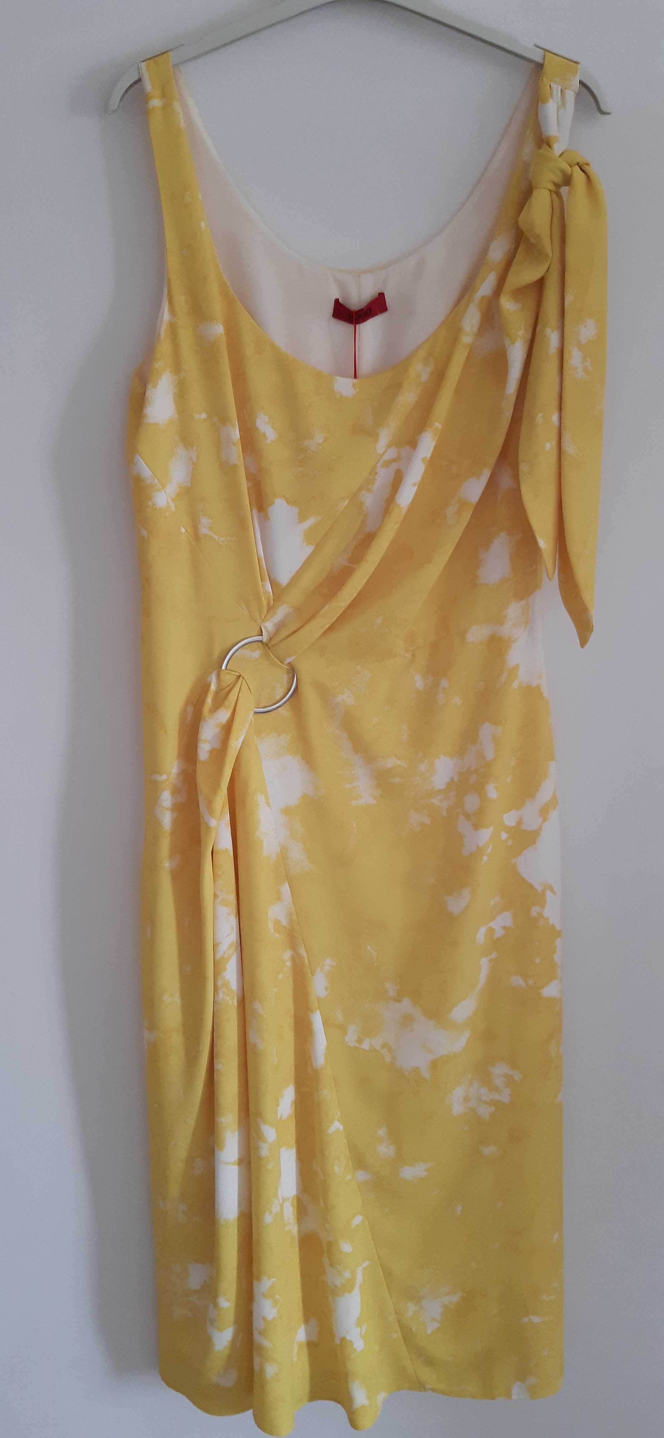 Hugo Bossa suknia we wzory w kolorze Żółtym r.38