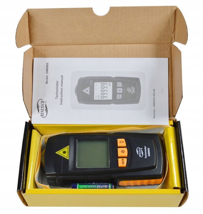 Tachometr Laserowy Miernik Obrotów 99999 Rpm Lcd