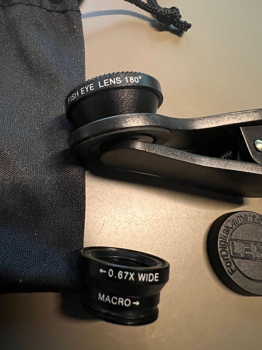 Kit de Lentes para Telemóvel (Fisheye 180° + Macro)