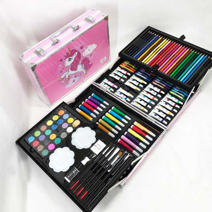 Набор для рисования в кейсе, набор Розовый, набір для творчості 145